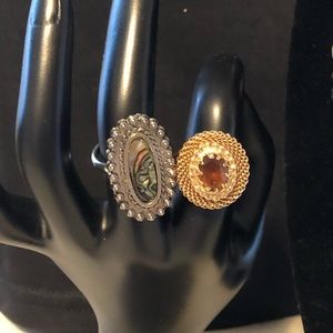 Adjustable boho rings silver and gold